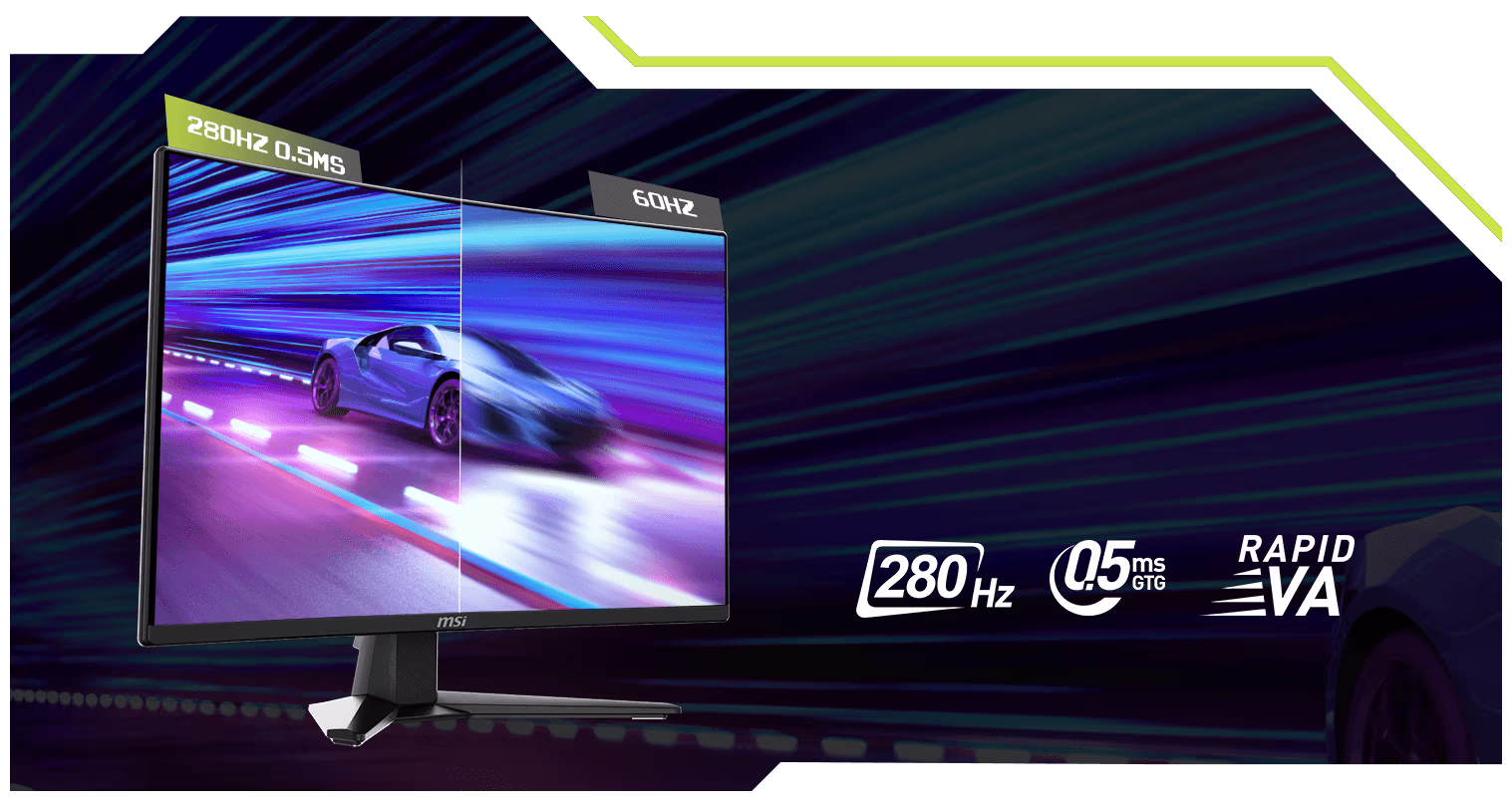 280 Hz · 0.5 ms GtG
