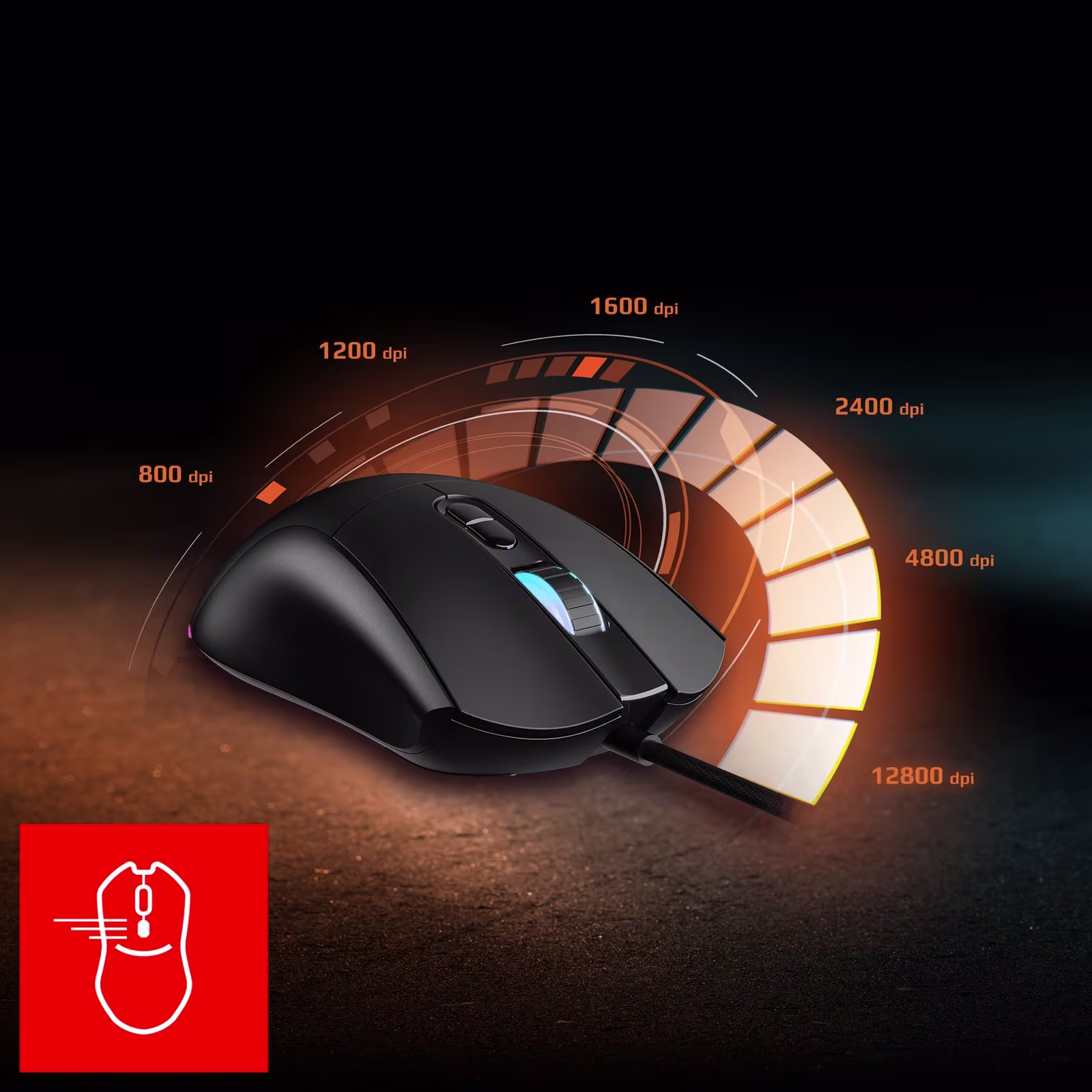 Altı DPI basamağı — 800’den 12800’e