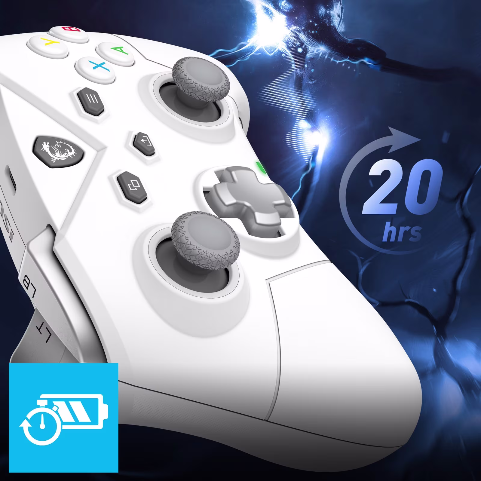 MSI Force GC300 Wireless White — Hall Effect Tetik, 2 Arka Buton (Beyaz)