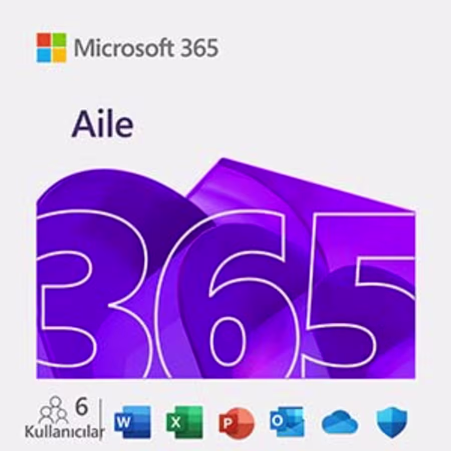 Microsoft 365 Aile 6 Kişiye Kadar 1 Yıllık Dijital Abonelik (Word, Excel, Copilot)