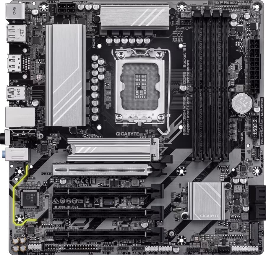 GIGABYTE B860M DS3H WIFI6E LGA 1851 mATX Anakart - 2