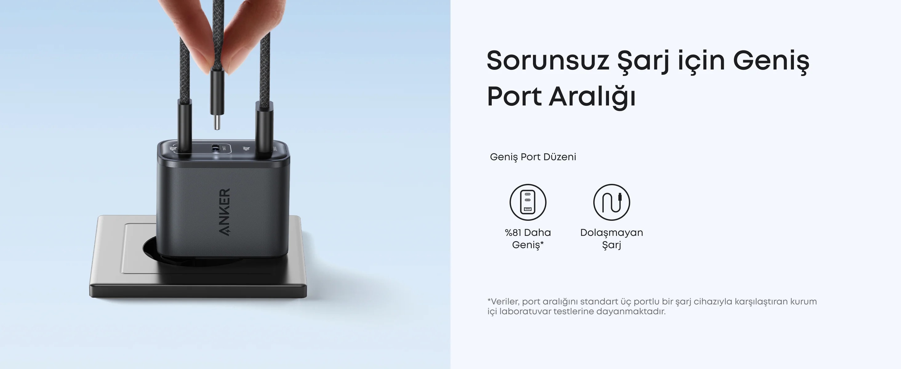 Kalın Kablolar İçin Geniş ve Ergonomik Port Aralıkları