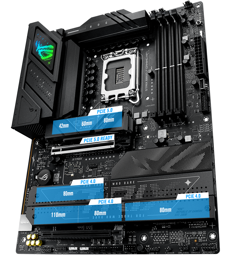 ROG Strix B860-F M.2 ve PCIe 5.0