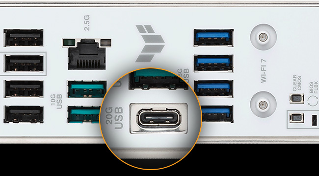 TUF B850M-PLUS WIFI7 W arka USB