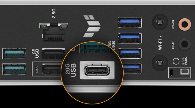 TUF B850-PLUS WIFI arka USB