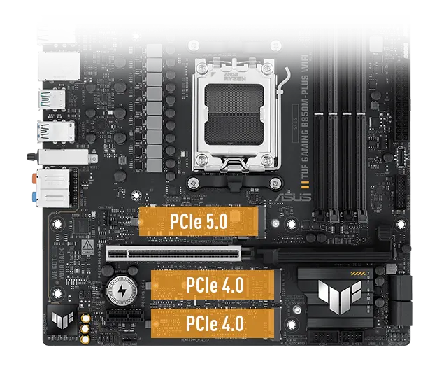 TUF B850M-PLUS WIFI M.2 ve PCIe