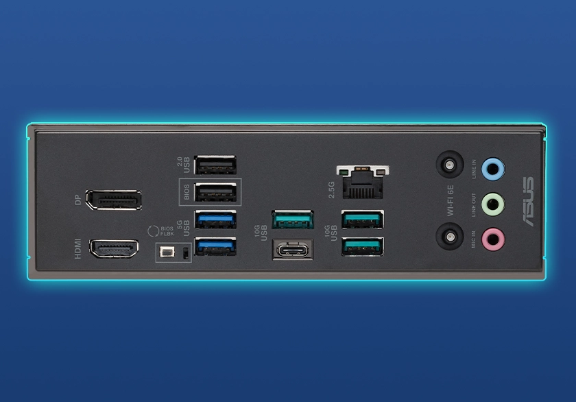 B850 MAX GAMING WIFI arka I/O