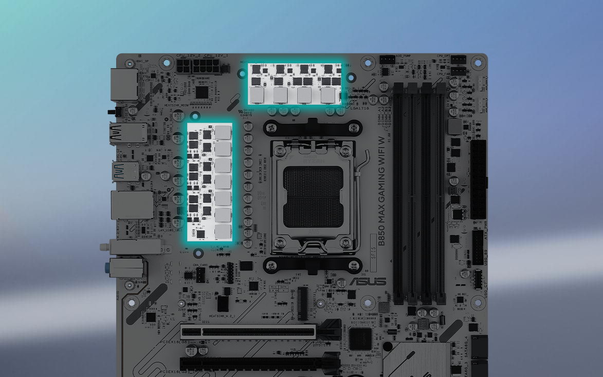 B850 MAX GAMING WIFI W güç tasarımı