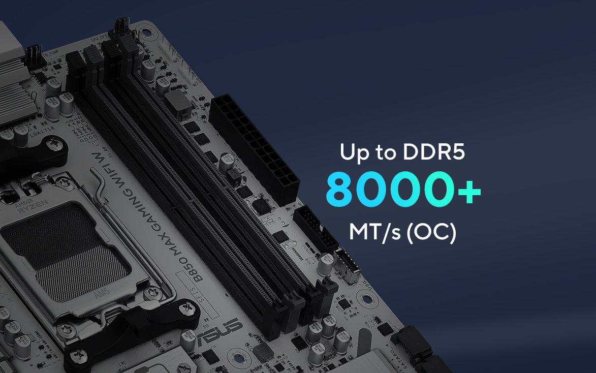 B850 MAX GAMING WIFI W DDR5 bellek