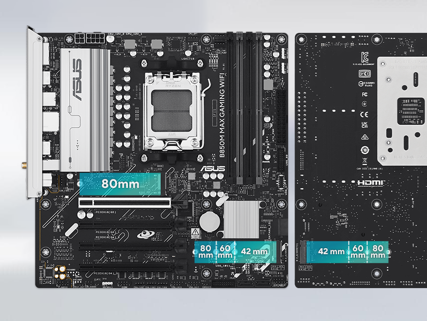 B850M MAX GAMING WIFI M.2 ve PCIe