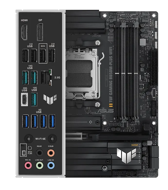 TUF B850M-PLUS WIFI arka I/O
