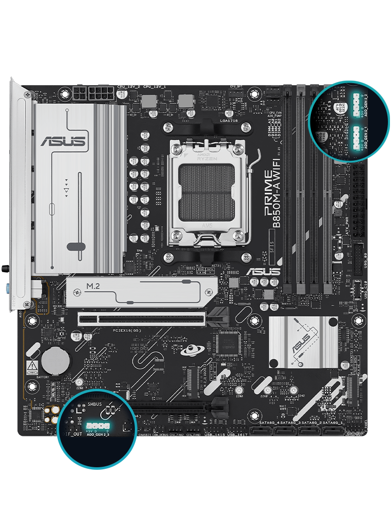 PRIME B850M-A WIFI Aura Sync başlıkları
