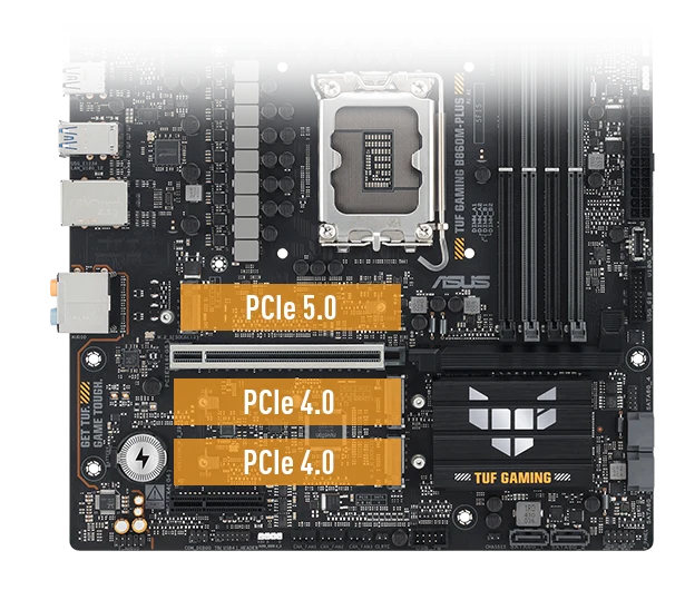 TUF B860M-PLUS M.2 ve PCIe
