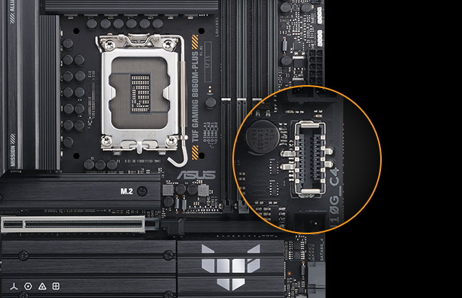 TUF B860M-PLUS ön USB Type-C
