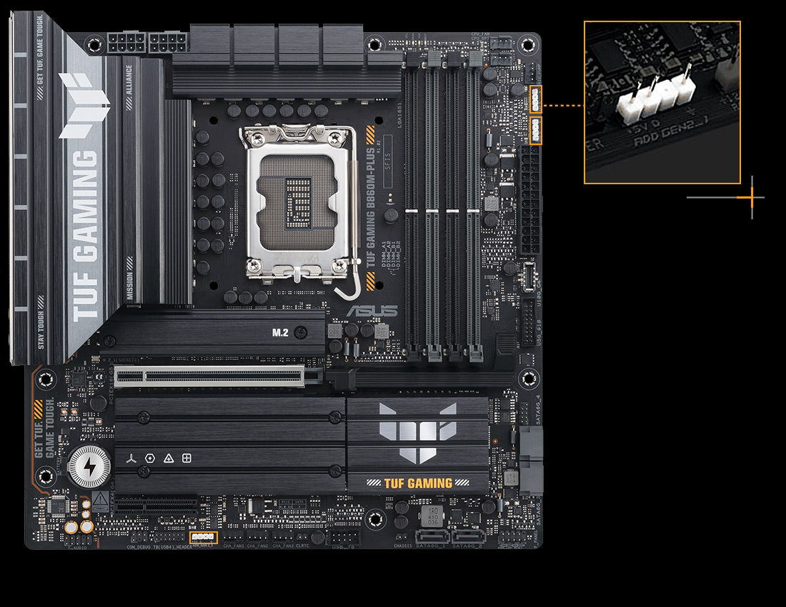 TUF B860M-PLUS Aura Sync başlıkları
