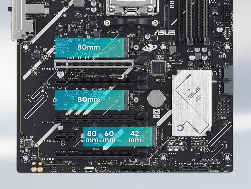 PRIME B840-PLUS WIFI M.2 yuvaları