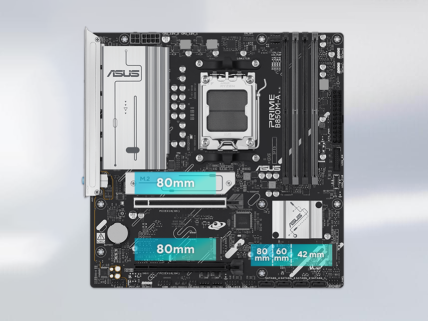 PRIME B850M-A CSM M.2 yuvaları