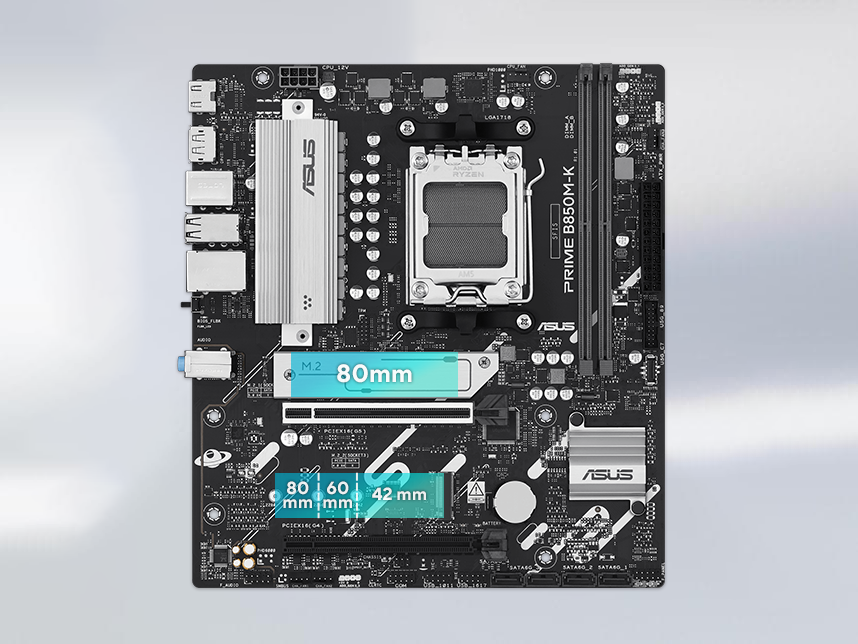 PRIME B850M-K M.2 yuvaları
