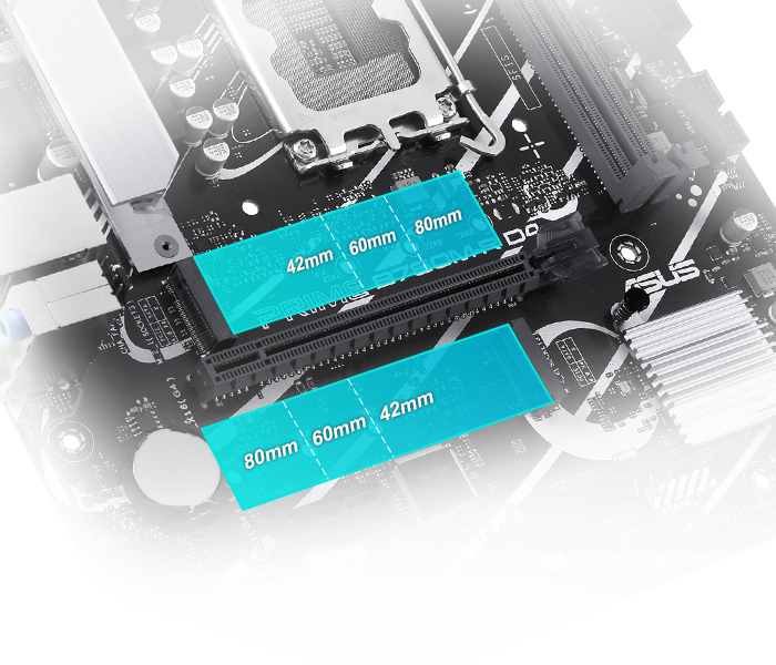 PRIME B760M-R D4 M.2 yuvaları