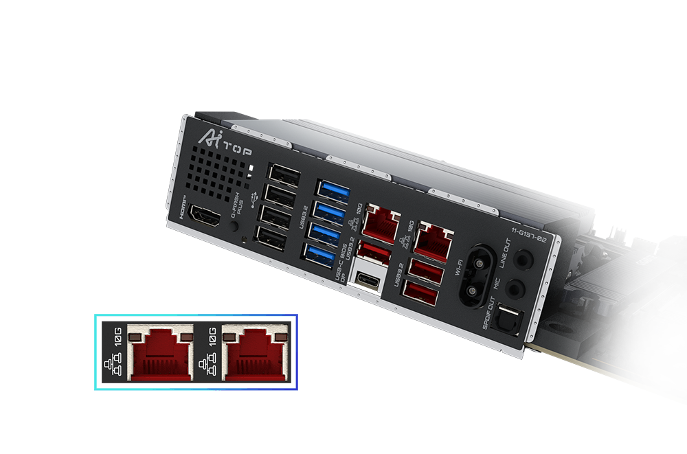 B850 AI TOP çift 10Gb ethernet