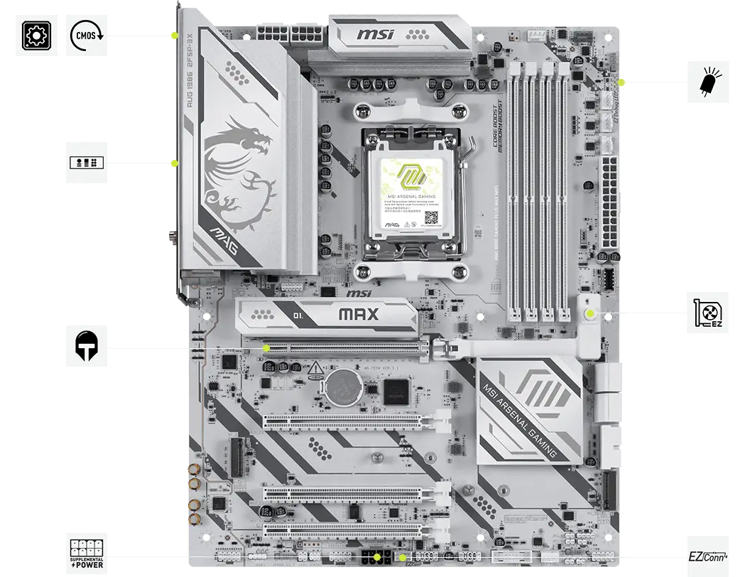 MAG B850 GAMING PLUS MAX WIFI EZ montaj özellikleri