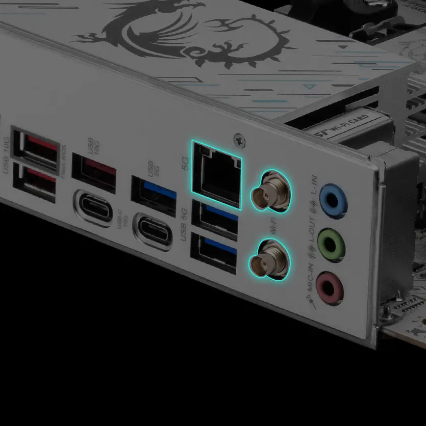 B850M GAMING PLUS WIFI 5G LAN ve Wi-Fi 7