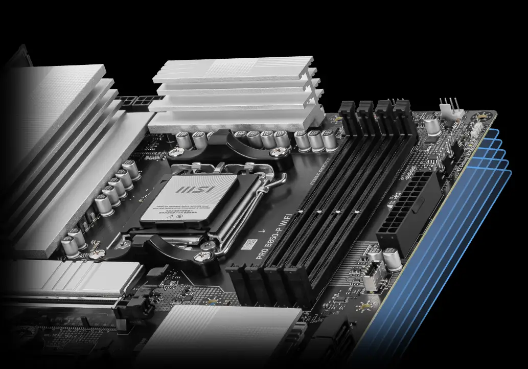 PRO B850-P WIFI PCB ve depolama yerleşimi