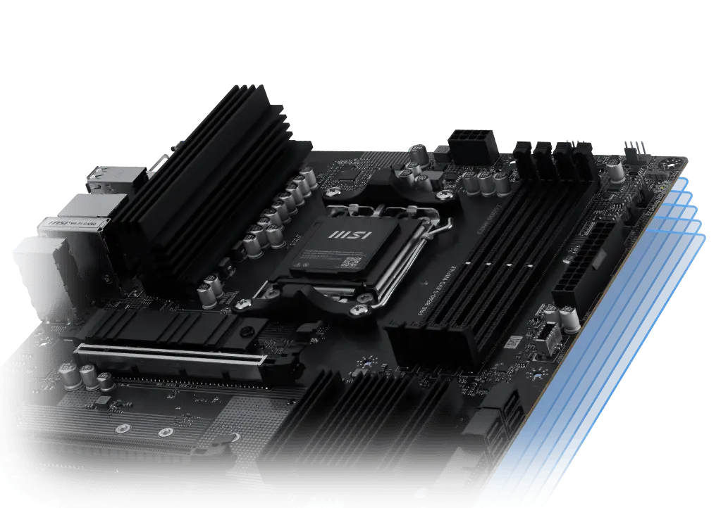PRO B840-S EVO WIFI6E PCB ve bağlantı yerleşimi