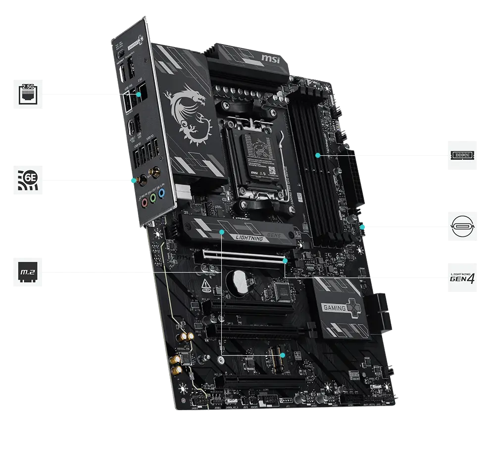 B850 GAMING PRO WIFI6E 2.5G LAN ve Wi-Fi 6E