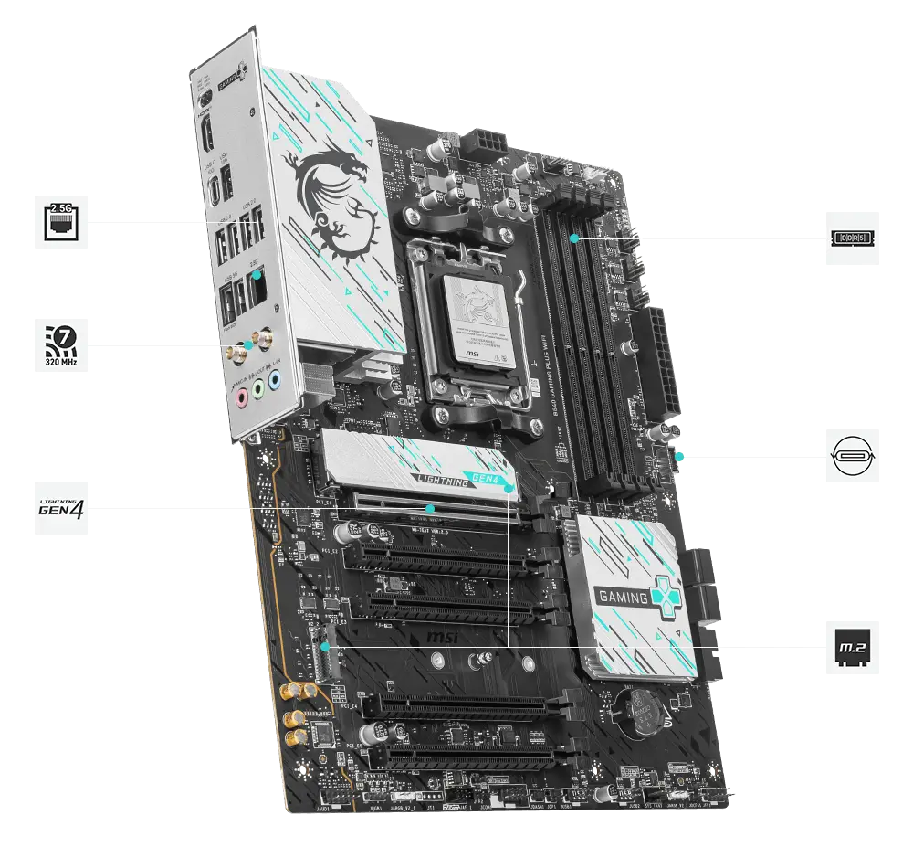 B840 GAMING PLUS WIFI 2.5G LAN ve Wi-Fi 7