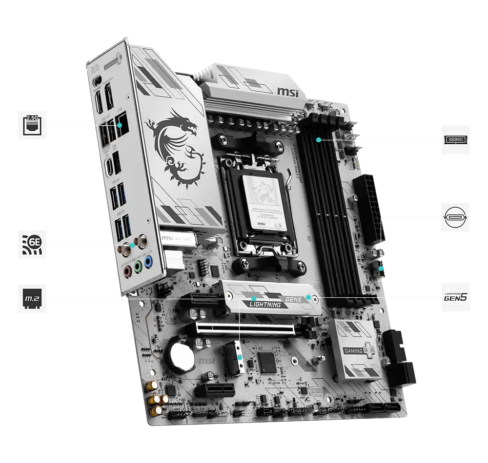 B850M GAMING PLUS WIFI6E 2.5G LAN ve Wi-Fi 6E