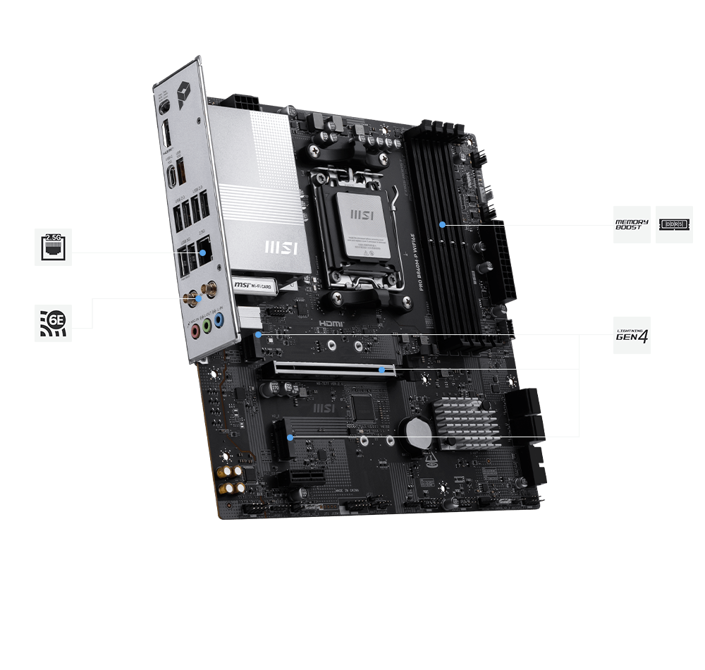 PRO B840M-P WIFI6E 2.5G LAN ve Wi-Fi 6E