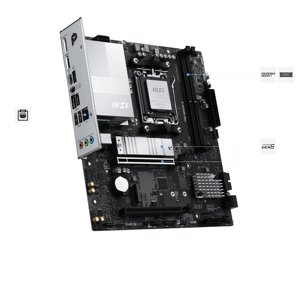 PRO B850M-G 5G LAN ve Lightning Gen5