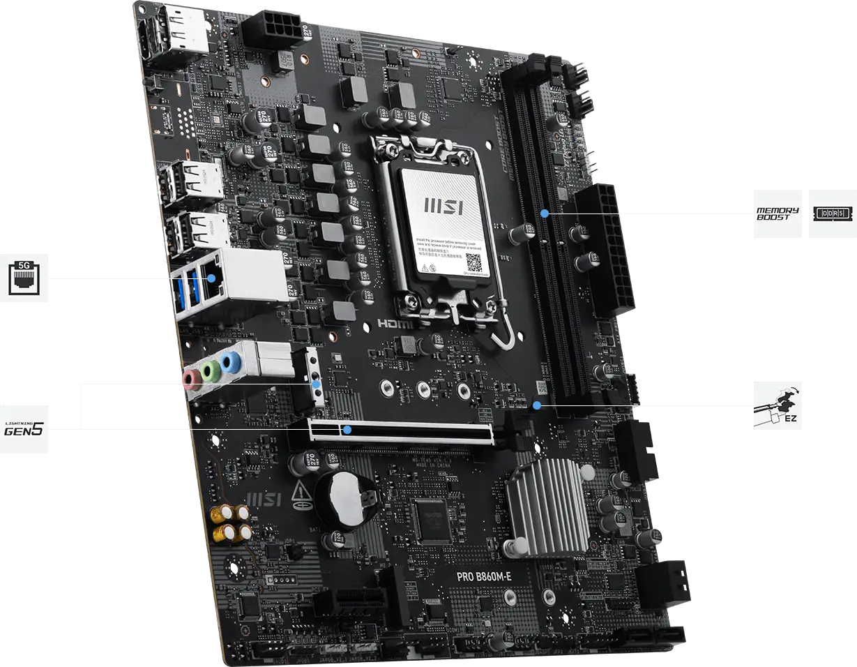 PRO B860M-E 5G LAN ve Lightning Gen5