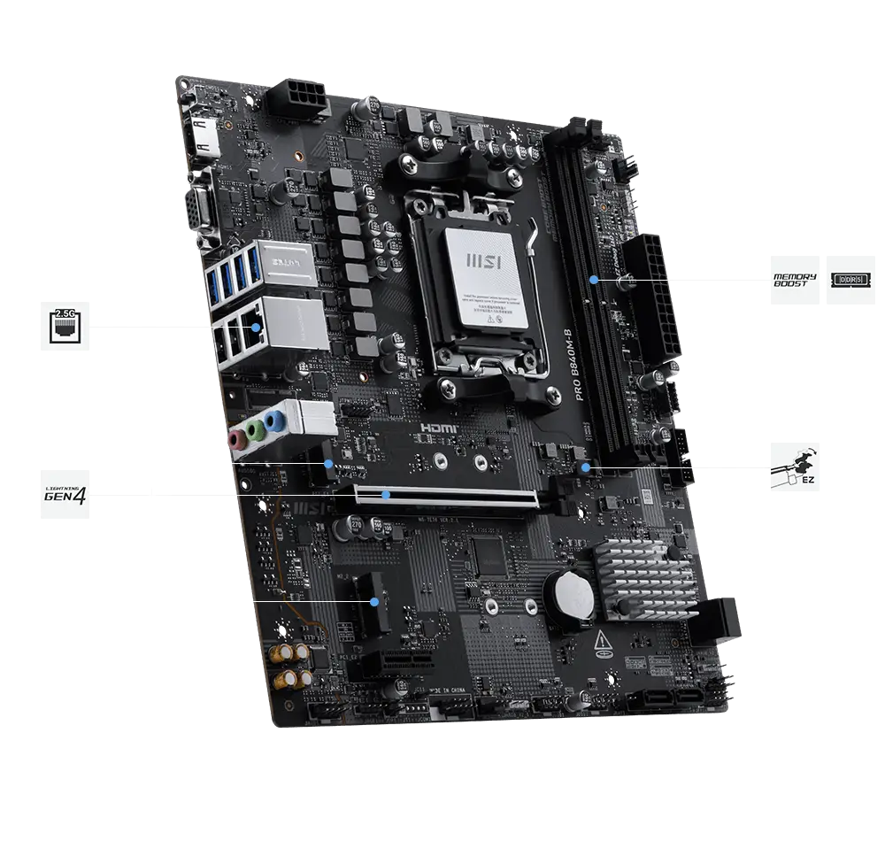 PRO B840M-B 2.5G LAN ve Lightning Gen4
