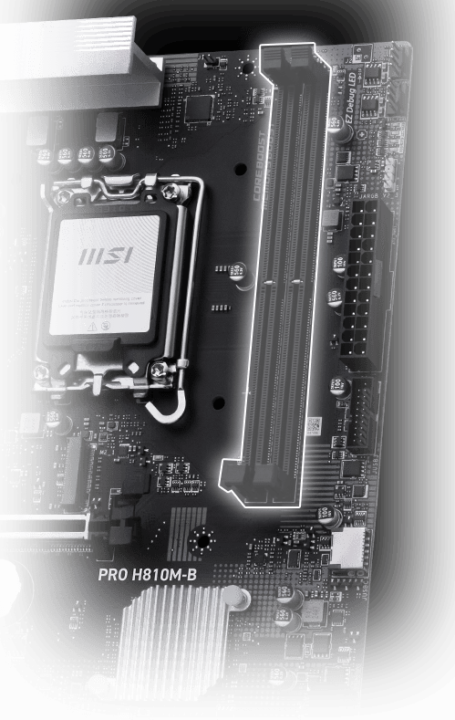 PRO H810M-B 2 DIMM bellek yerleşimi
