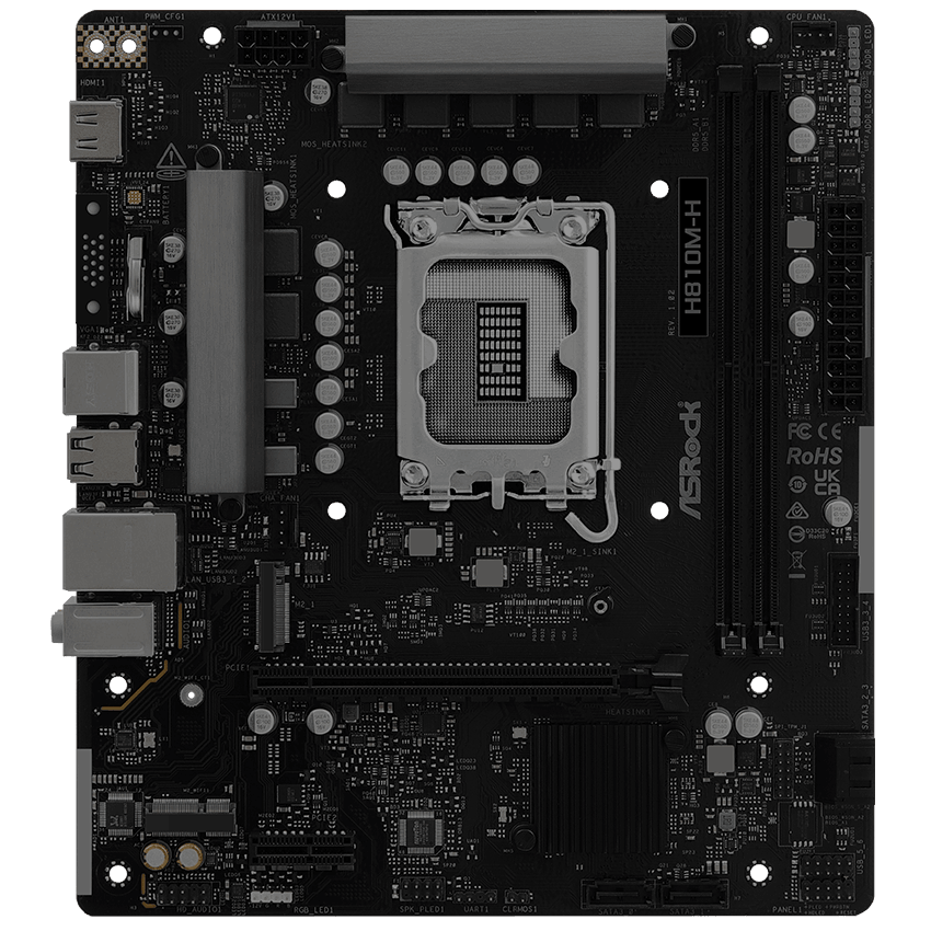 ASRock H810M-H Hyper M.2 ve PCIe yerleşimi