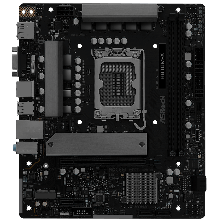 ASRock H810M-X Hyper M.2 ve PCIe yerleşimi