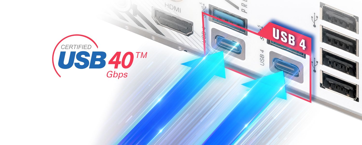 X870 Pro RS çift USB4 Type-C 40 Gbps