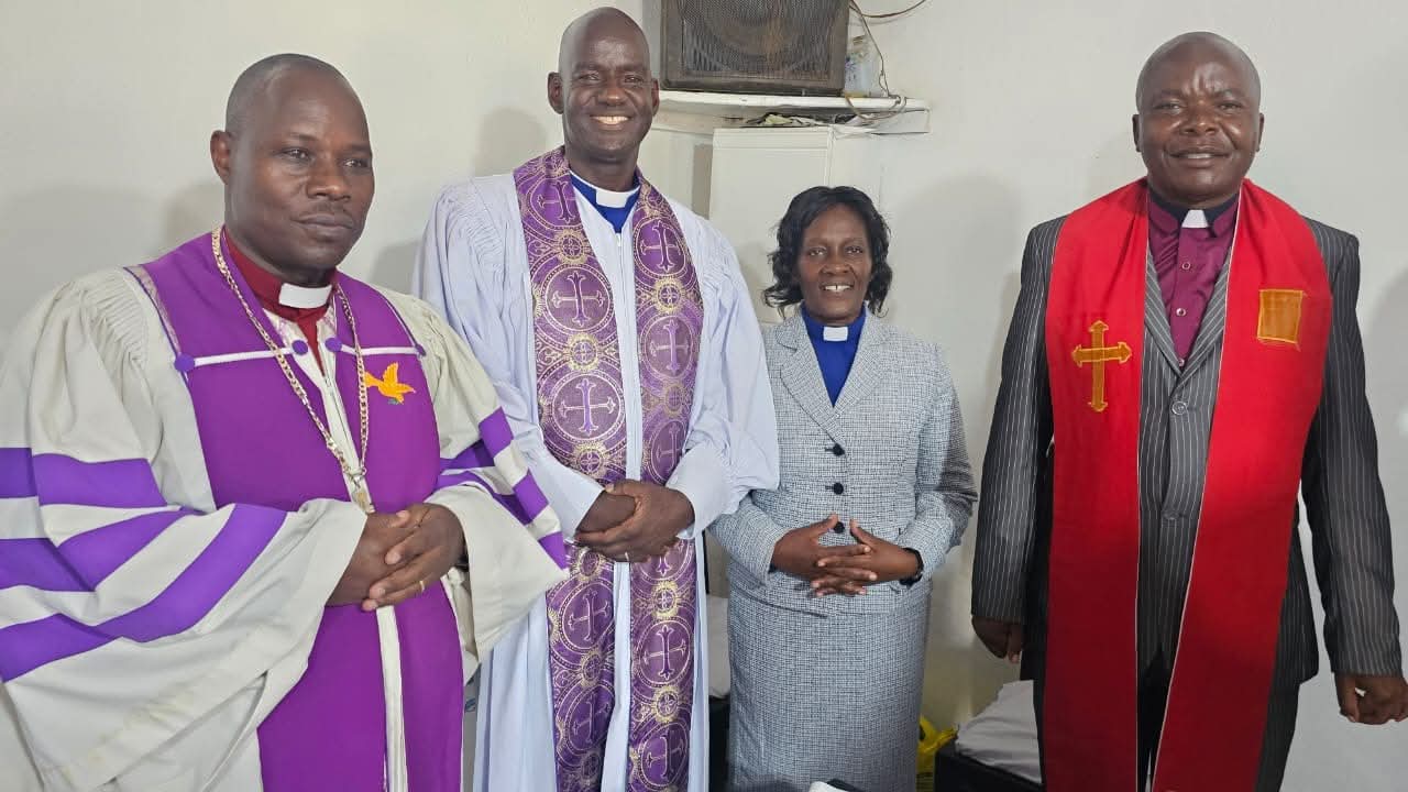 Bisho Muli having moments with BishopAndrew, Dr. Ruth of ICA and Bishop Fred Ogutu of Tumaini Ministries