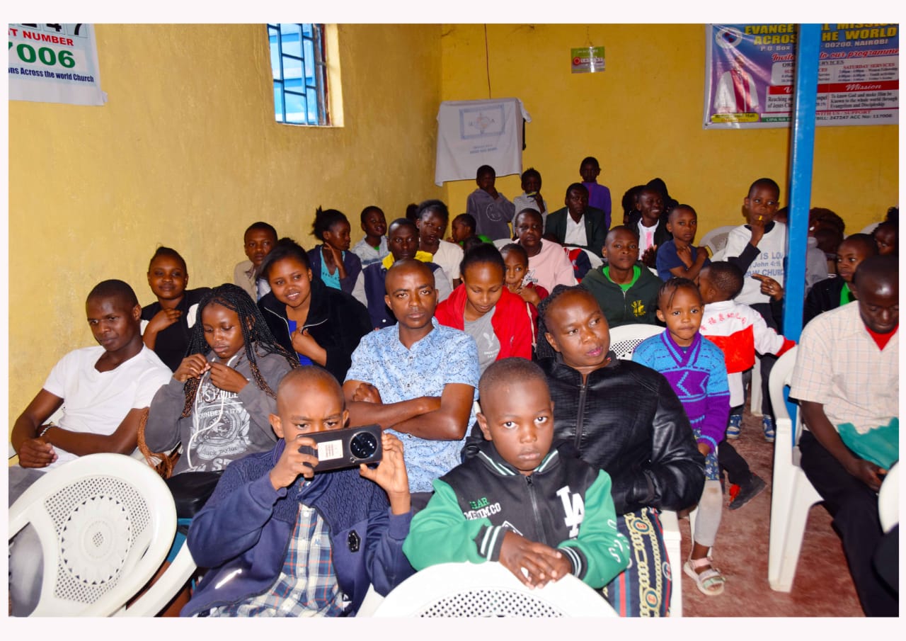 Church members being ministered to
