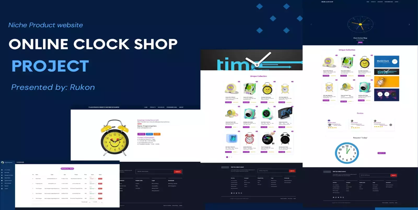 Niche Product website - Online Clock Shop Screenshot #1