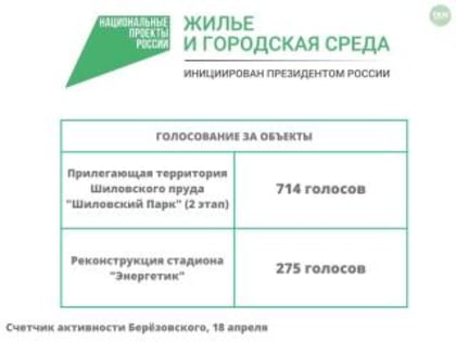 Количество проголосовавших за проекты благоустройства приблизилось к тысяче