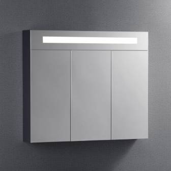 Kronenbach Spiegelschrank eckig 90 x 14 x 75,5 cm, mit 3 Türen und LED Beleuchtung