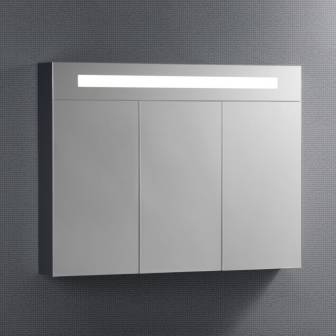Kronenbach Spiegelschrank eckig 100 x 14 x 75,5 cm, mit 3 Türen und LED Beleuchtung