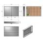 Kronenbach Cube Spiegelschrank 120 x 80 cm mit umlaufender LED-Beleuchtung