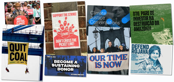 Collage of examples where Matthew Hinders-Anderson’s fonts have been used.