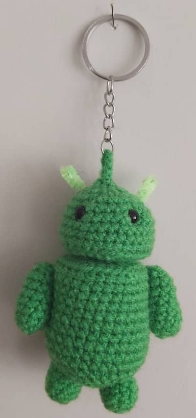 Llavero Android tejido a crochet
