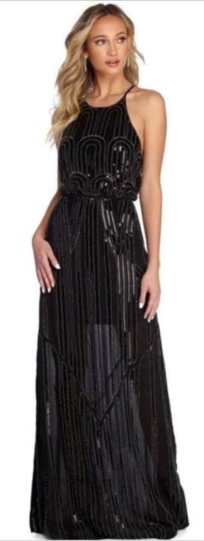 Elegante Vestido de Gala Negro talla M/L