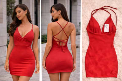 Vestido Rojo  Espalda Descubierta